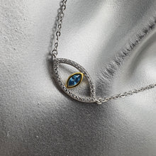 Load image into Gallery viewer, Evil Eye Necklace, Sterling Silver