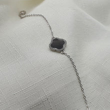 Load image into Gallery viewer, Natural Gemstone Clover Bracelet, Sterling Silver