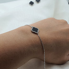Load image into Gallery viewer, Natural Gemstone Clover Bracelet, Sterling Silver