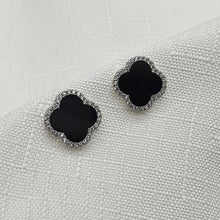 Load image into Gallery viewer, Agate 4 Leaf Clover Stud Earring, Sterling Silver jewellery-Amispearl
