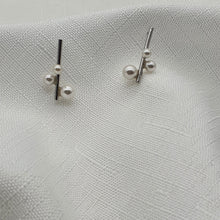 Load image into Gallery viewer, Modern Design Freshwater Stud Earrings, Sterling Silver