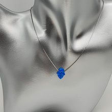 Load image into Gallery viewer, Created Fire Opal Hamsa Hand Pendant & Chain, Sterling Silver