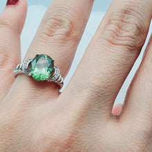 Load image into Gallery viewer, Natural Oval Peridot Gemstone Ring, Sterling Silver
