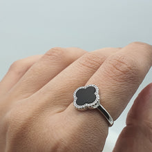 Load image into Gallery viewer, Natural Gemstone Clover Ring, Sterling Silver