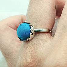 Load image into Gallery viewer, Natural Turquoise Gemstone Ring, Sterling Silver