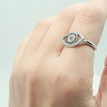 Load image into Gallery viewer, Evil eye Icon Ring, Sterling Silver