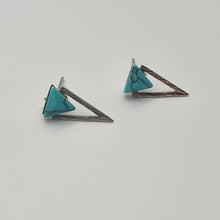 Load image into Gallery viewer, Turquoise Stud Earrings, Sterling Silver