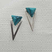 Load image into Gallery viewer, Turquoise Stud Earrings, Sterling Silver