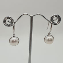 Load image into Gallery viewer, Multicoloured Freshwater Pearl Hook Earrings, Sterling Silver