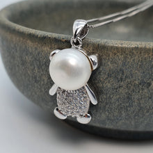 Load image into Gallery viewer, Freshwater Pearl Pendant & Necklace, Teddy Bear Design