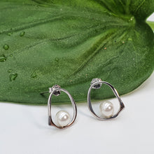 Load image into Gallery viewer, Mini Beads Pearl Stud Earrings, Sterling Silver