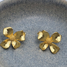 Load image into Gallery viewer, Modern 3D Flower Stud Earrings,Gold Jewelry