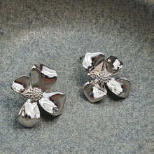 Load image into Gallery viewer, Modern 3D Flower Stud Earrings,Silver Jewelry