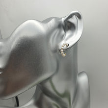 Load image into Gallery viewer, Bead Pearl Hoop Earrings, Sterling Silver