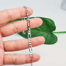 Load image into Gallery viewer, Figaro Chain Bracelet, Sterling Silver