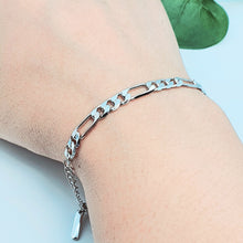 Load image into Gallery viewer, Figaro Chain Bracelet, Sterling Silver