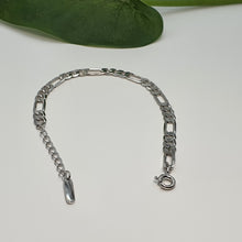 Load image into Gallery viewer, Figaro Chain Bracelet, Sterling Silver