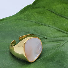 Load image into Gallery viewer, Chunky Mother Of Pearl Golden Ring, Sterling Silver