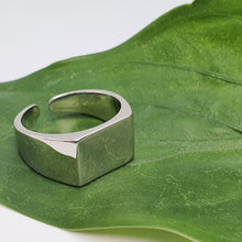 Load image into Gallery viewer, Rectangular Signet Open Ring, Sterling Silver