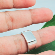 Load image into Gallery viewer, Rectangular Signet Open Ring, Sterling Silver