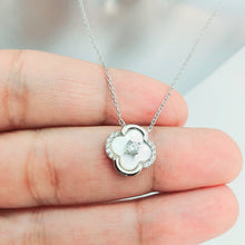 Load image into Gallery viewer, Mother of Pearl Clover Necklace, Sterling Silver
