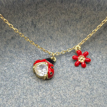 Load image into Gallery viewer, Gold Enamel Ladybug
Neckalce, Sterling silver