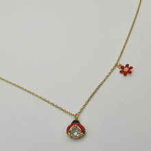 Load image into Gallery viewer, Gold Enamel Ladybug
Neckalce, Sterling silver