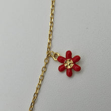 Load image into Gallery viewer, Gold Enamel Ladybug
Neckalce, Sterling silver