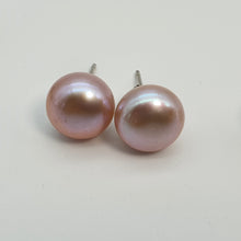 Load image into Gallery viewer, Large Freshwater Multi-colour Pearl (10mm) Stud Earrings, Sterling Silver