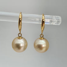 Load image into Gallery viewer, Large Golden South Sea Pearl Earring, Yellow Gold