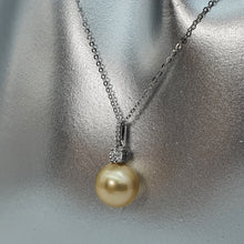 Load image into Gallery viewer, Golden South Sea Pearl & Diamonds Pendant, 18k Gold