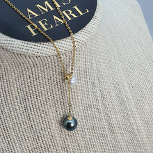 Load image into Gallery viewer, Tahitian and Akoya Pearl Necklace, 18K Yellow Gold