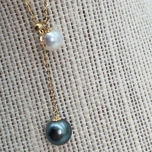 Load image into Gallery viewer, Tahitian and Akoya Pearl Necklace, 18K Yellow Gold