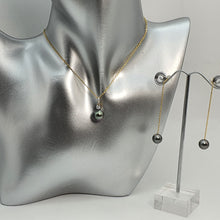 Load image into Gallery viewer, French Tahitian Saltwater Pearl Jewellery Set, 18k Yellow Gold