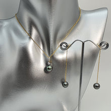 Load image into Gallery viewer, French Tahitian Saltwater Pearl Jewellery Set, 18k Yellow Gold