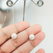 Load image into Gallery viewer, Large Japanese Akoya Pearl Earring, Yellow Gold