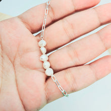Load image into Gallery viewer, Freshwater Pearl and O Chain Bracelet, Sterling Silver