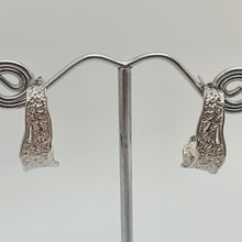 Load image into Gallery viewer, Half Moon Hoops Freshwater Earrings, Sterling Silver