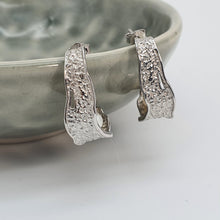 Load image into Gallery viewer, Half Moon Hoops Freshwater Earrings, Sterling Silver