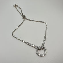 Load image into Gallery viewer, Round Cubic-zirconia Charm Bracelet, Sterling Silver