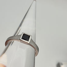 Load image into Gallery viewer, Black Square Onyx Open Ring, Sterling Silver