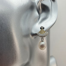 Load image into Gallery viewer, Sparkling Dance Dial Up Freshwater Earrings, Sterling Silver