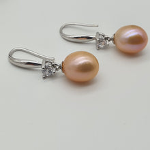 Load image into Gallery viewer, Multi_coloured Freshwater Pearl Hook Earrings, Sterling Silver