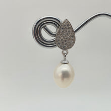Load image into Gallery viewer, Freshwater Pearl Teardrop Earring, Sterling Silver
