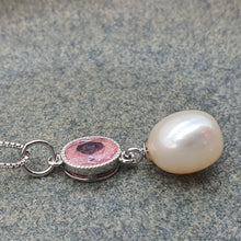 Load image into Gallery viewer, Freshwater Cultured Pearl pink Set, Sterling silver