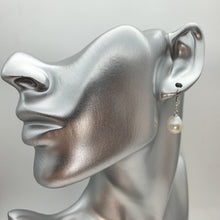 Load image into Gallery viewer, Edison Baroque Pearl Antique Hook Earrings, Sterling Silver