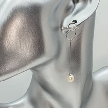 Load image into Gallery viewer, Freshwater Drop Pearl Trendy Earrings, Sterling silver