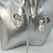 Load image into Gallery viewer, Freshwater Drop Pearl Earrings, Sterling Silver