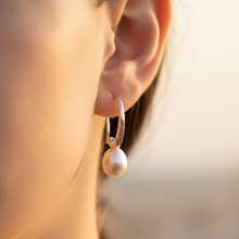 Load image into Gallery viewer, Freshwater Drop Pearl Hook Earrings, Sterling Silver
