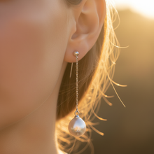 Load image into Gallery viewer, Large Multi-Coloured Baroque Pearl Earrings, Sterling Silver

